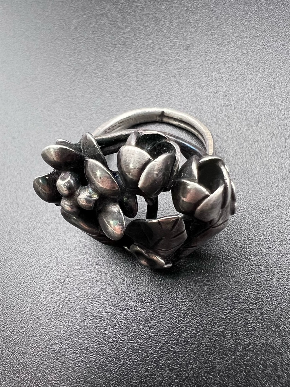 Vintage Sterling Sterling Flower Bouquet Ring - Picture 9 of 9